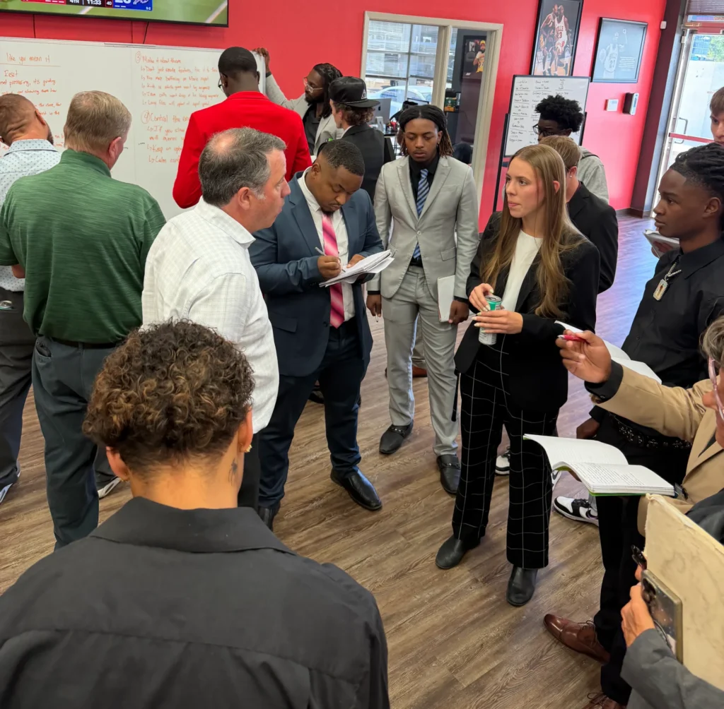 Team member participating in a business growth workshop